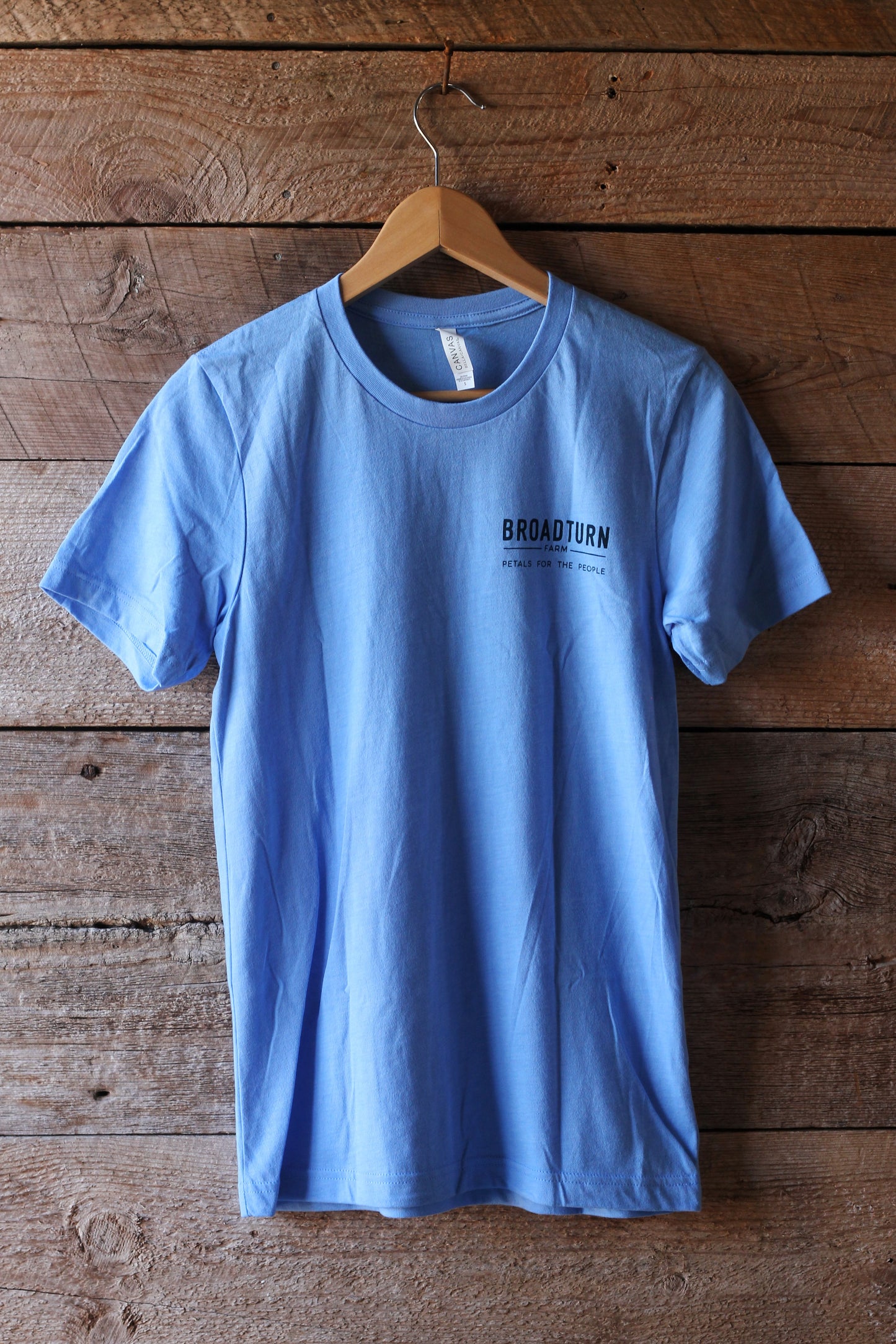 Broadturn Farm T-Shirt: Carolina Blue with Floral Print