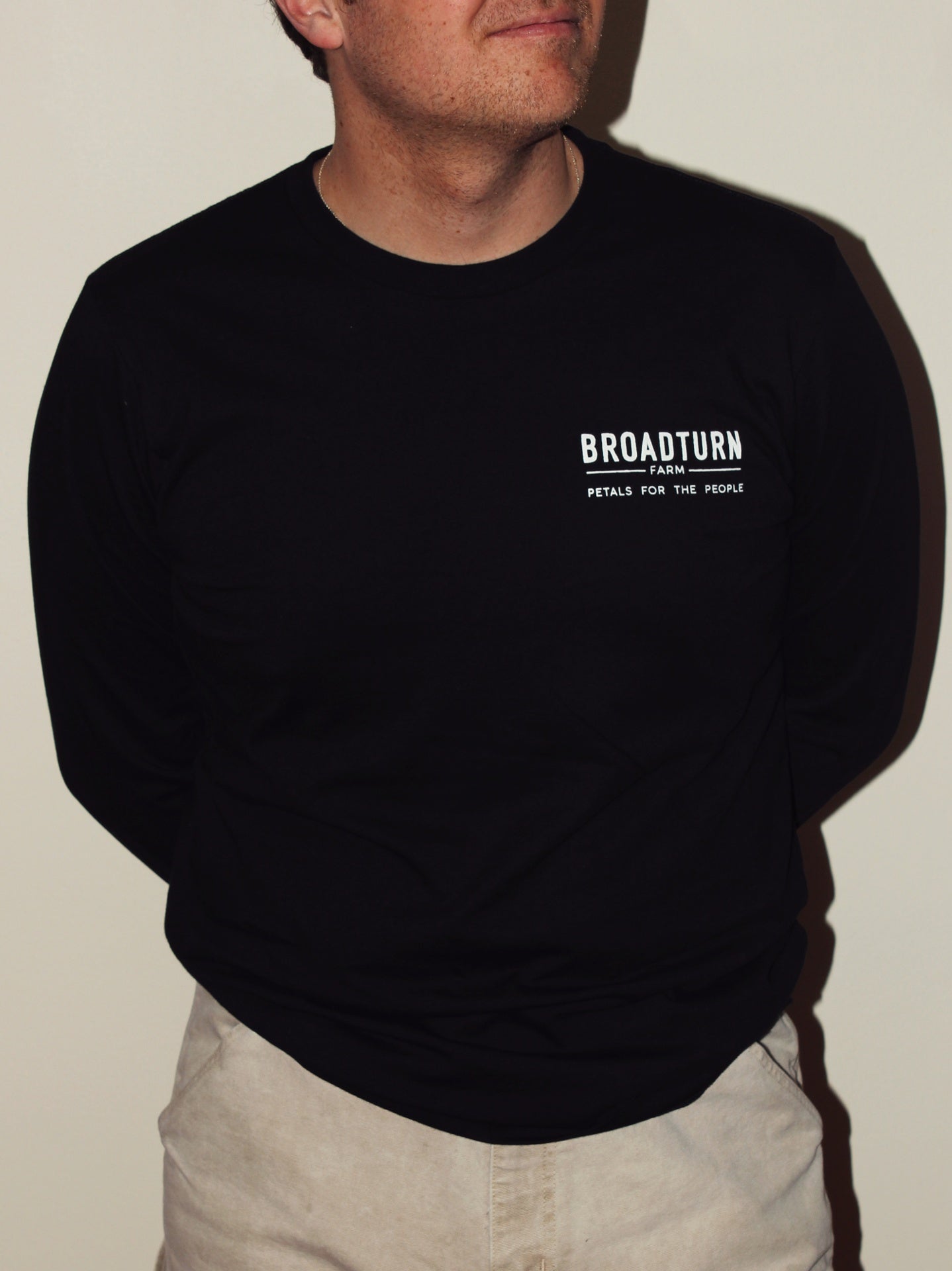 Broadturn Farm Longsleeve Tee: Black with Floral Print