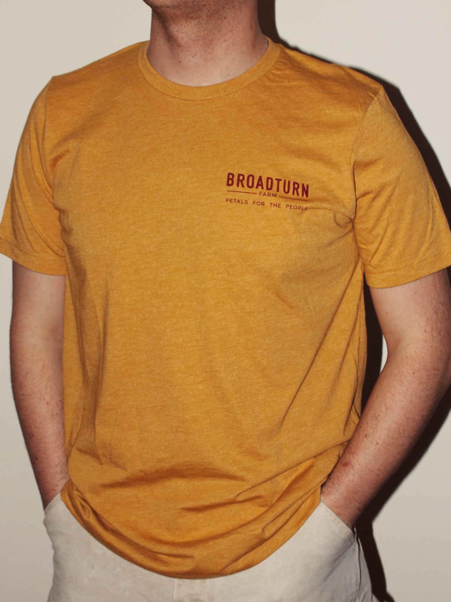 Broadturn Farm T-Shirt: Mustard with Floral Print