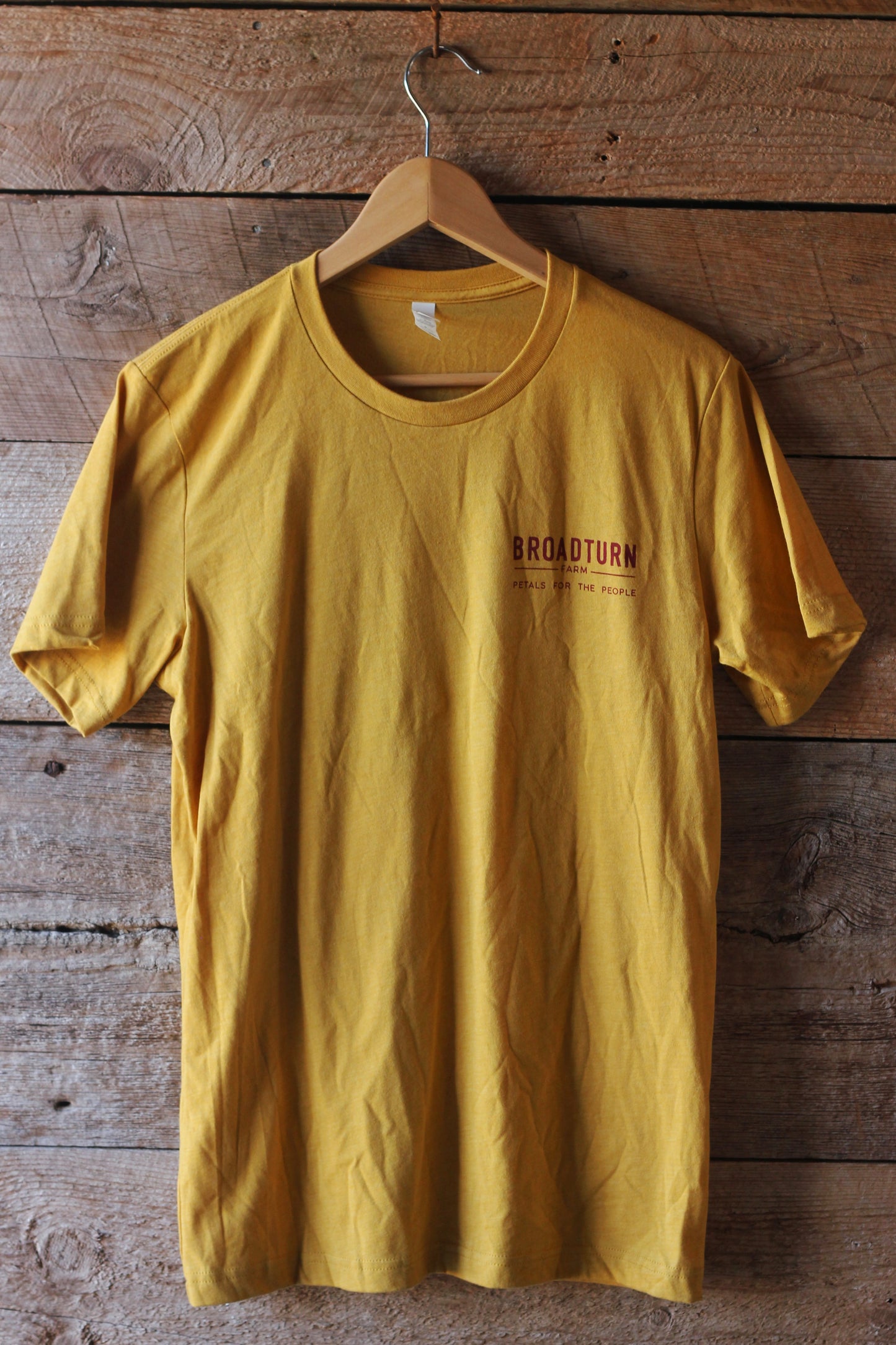 Broadturn Farm T-Shirt: Mustard with Floral Print